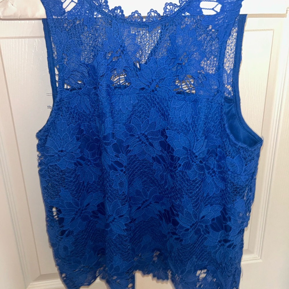Rebellion Royal Blue Lace Blouse